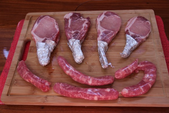 Carré Suíno e Linguiças (Casa Santa Luzia, de Sampa) que Vivi assou magistralmente para nós