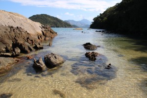 O outro lado da Cotia (lado oposto ao que se ancora e que se chega caminhando por uma pequena trilha) e onde acontece os churrascos comunitários.